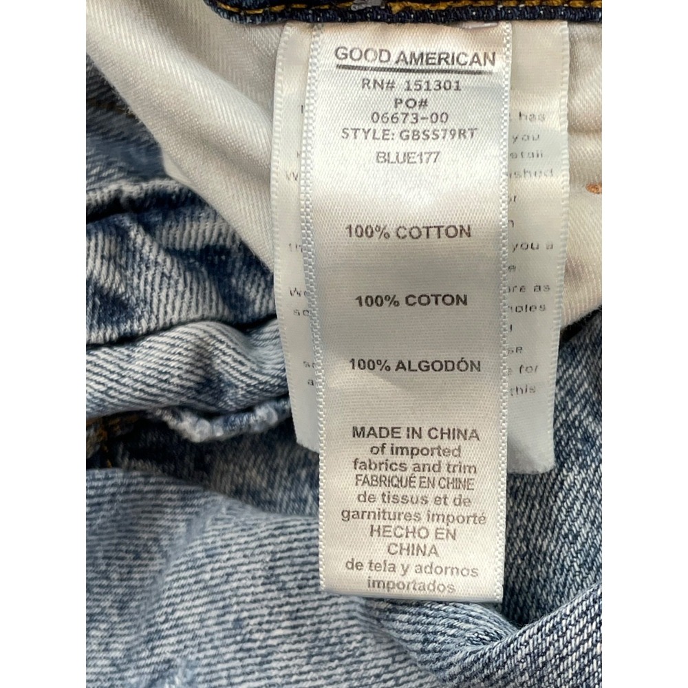 Good American Jeans Womens 20 Blue 100% Cotton Button Fly Good Boy High-Rise - Picture 4 of 7
